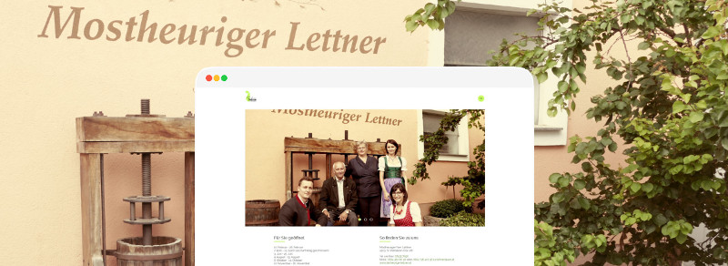 Responsive Website für Mostheurigen Lettner Website Launch Mostheuriger Lettner