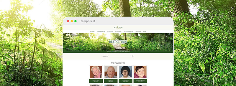 Website Relaunch für Bestattung Tempora in Amstetten Website: Bestattung Tempora in Amstetten