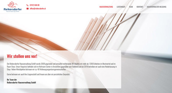 Website für Reikersdorfer Hausverwaltung