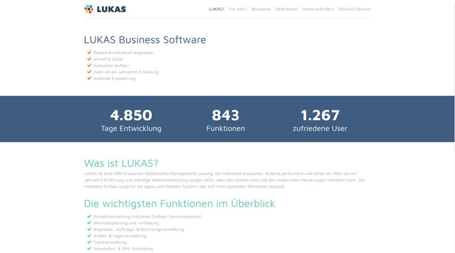 Website: LUKAS Customer Relationship Management